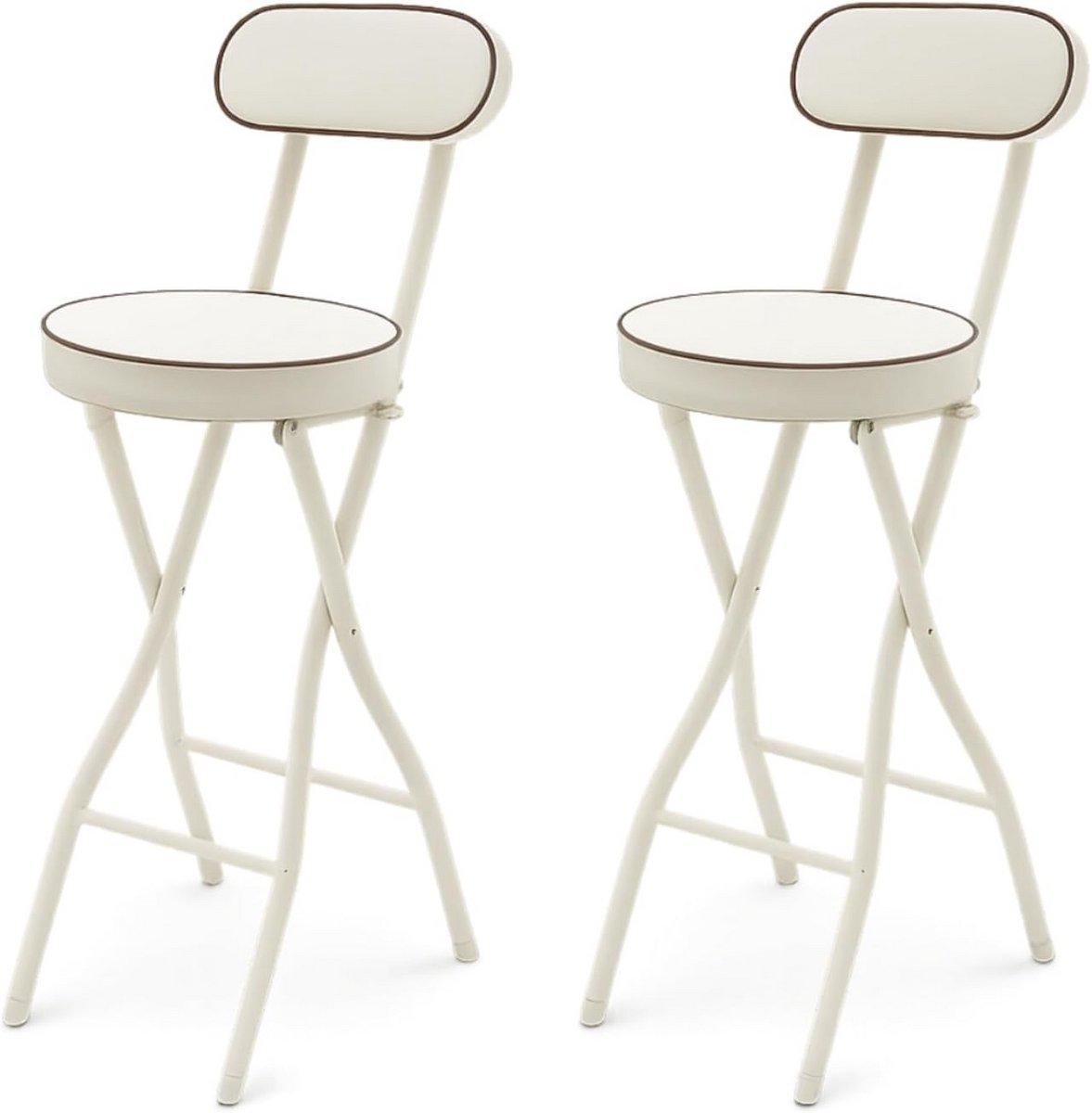 Set van 2 Inklapbare Barkrukken met Rugleuning - 65 cm Hoog - Stevige Hoge Krukken