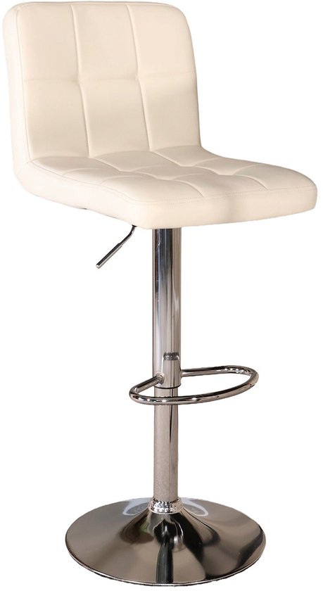 Tabouret de bar Anel: Cuir beige