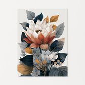 Lotus muurdecoratie - Wanddecoratie modern - 100x150 cm