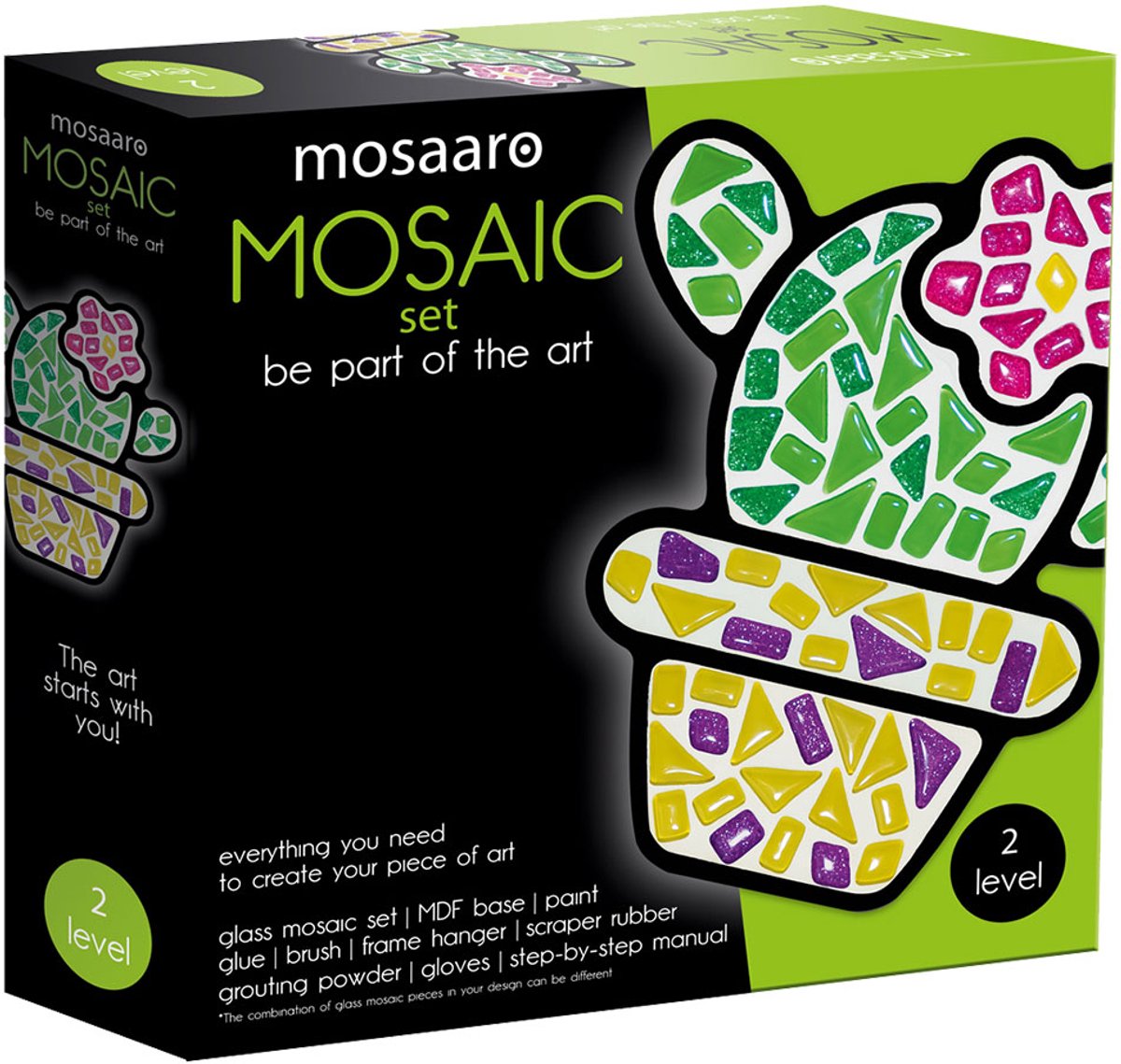 Mosaaro mozaïek knutselset cactus glasmozaïek creatief pakket.