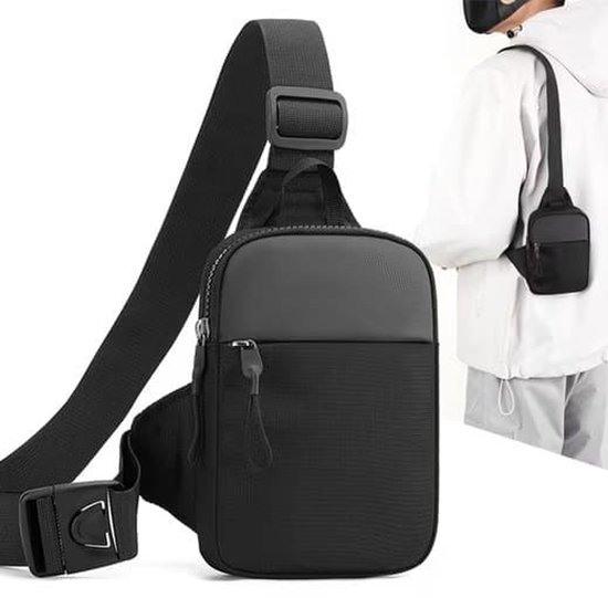 Schoudertas - Schoudertas Heren - Crossbody Schoudertas - Crossbody Bag Heren - Schoudertas Mannen - Telefoontasje - Zwart