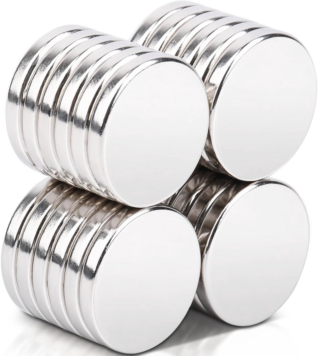 24 Stuks Sterke Neodymium Magneten 20x3mm - Extra Krachtige Ronde Plattere Magneten voor Krijtbord Koelkast en Knutselen