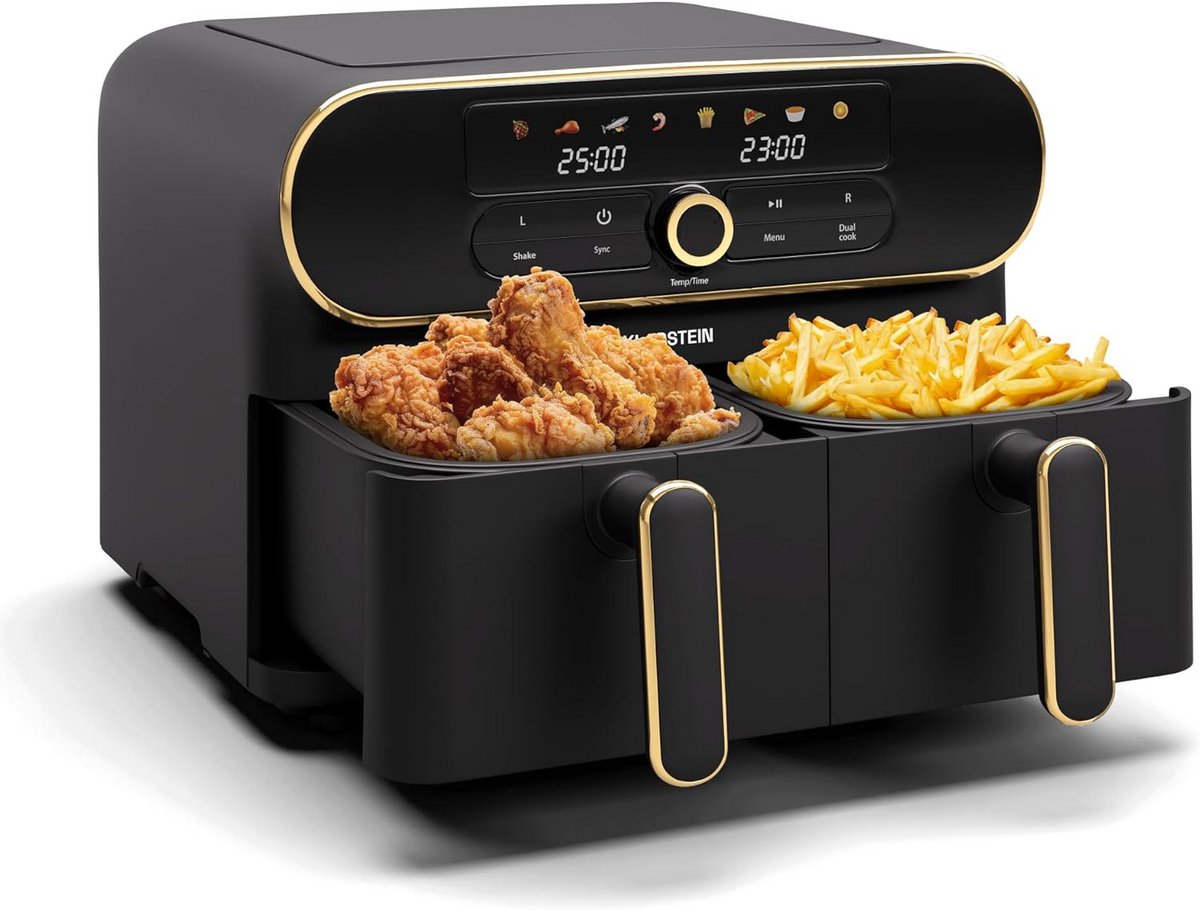 Airfryer XXL met 2 Zones - 11L Inhoud - Dubbele Hetelucht Friteuse - 1700W - Touchscreen