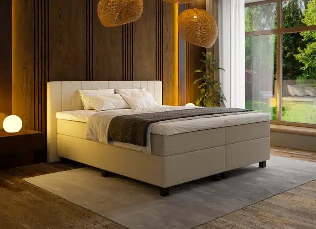 Mörgenn Boxspring Douze - Pocketvering - 12-Baans Hoofdbord - Groen - 90x210 cm - Inclusief Dekbed en Kussens
