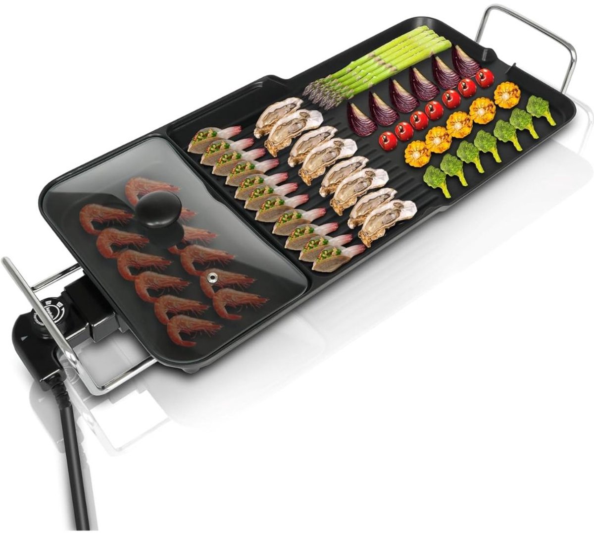 Aurixi® Gourmetstel 4 personen - Gourmetstellen - Gourmet - Zwart -71cm x 12cm x 32cm
