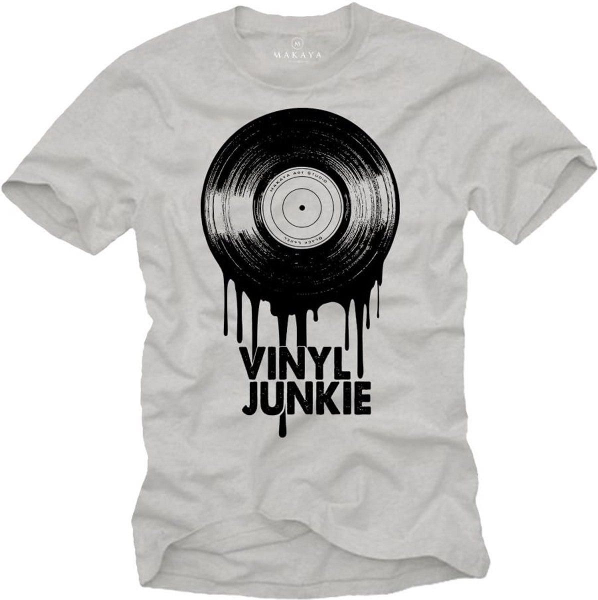 Grappig Heren T-Shirt voor Muziekliefhebbers en DJ's met Platenspeler Print