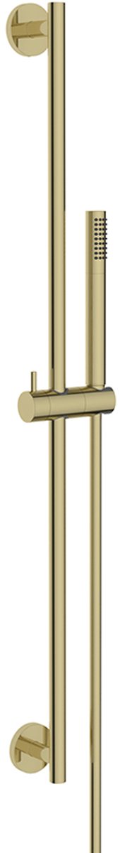 UniMatch glijstangset compleet met staafhanddouche 1 stand geborsteld messing
