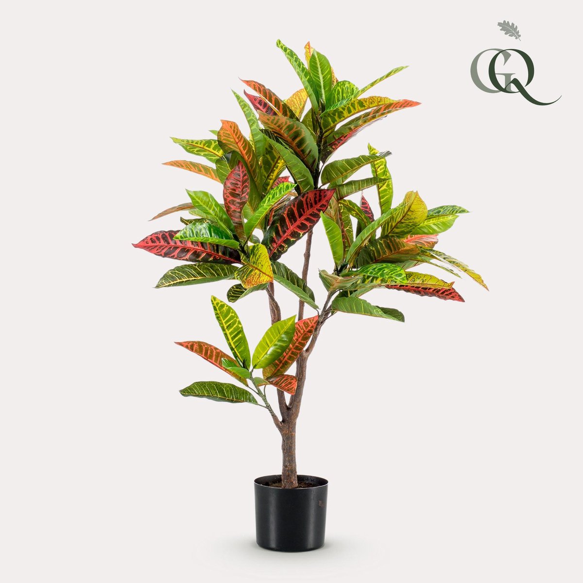 Green Boutiq Kunstplant - Croton Codiaeum - Wonderstruik - 95 cm Geel