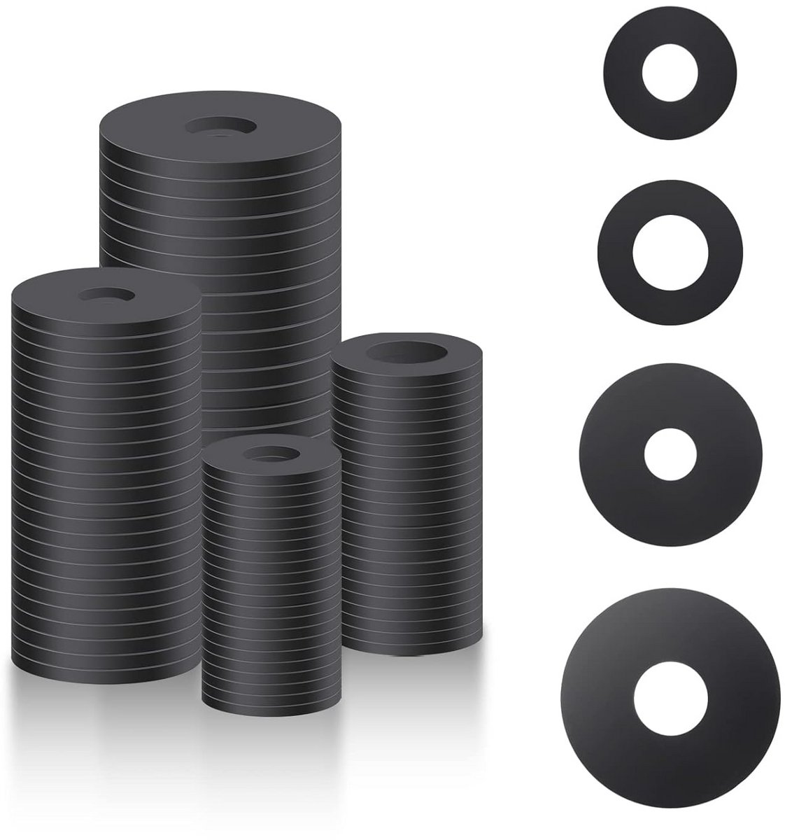 Assortiment Platte Rubberen Doorvoertules en Trillingsdempende Pads (100 Stuks, 4 Maten)