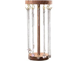 Opbergrek Sieraden - Sieradenhouder - Sieradenrekje - Sieraden Display Stand - Houten Sieradenboom voor Kettingen, Armbanden & Ringen - Stijlvolle Opbergoplossing en Kamerdecoratie voor Vrouwen - 12Haken