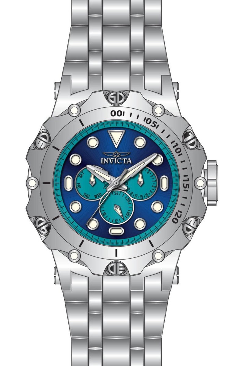 Invicta Fusion 49177 Heren Horloge - Waterdicht - Analoog - Quartz Uurwerk - Roestvrij Staal met blauwe Wijzerplaat - 51mm