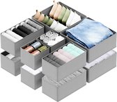 SpaceAid Organisateur de Tiroir - 12 Pièces - Boîtes de Rangement pour Tiroir - Chambre d'Enfant/Nursery - Grijs