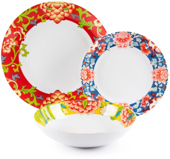 Excelsa Heritage - Vajilla de 18 piezas, porcelana y ceráica Stoneware