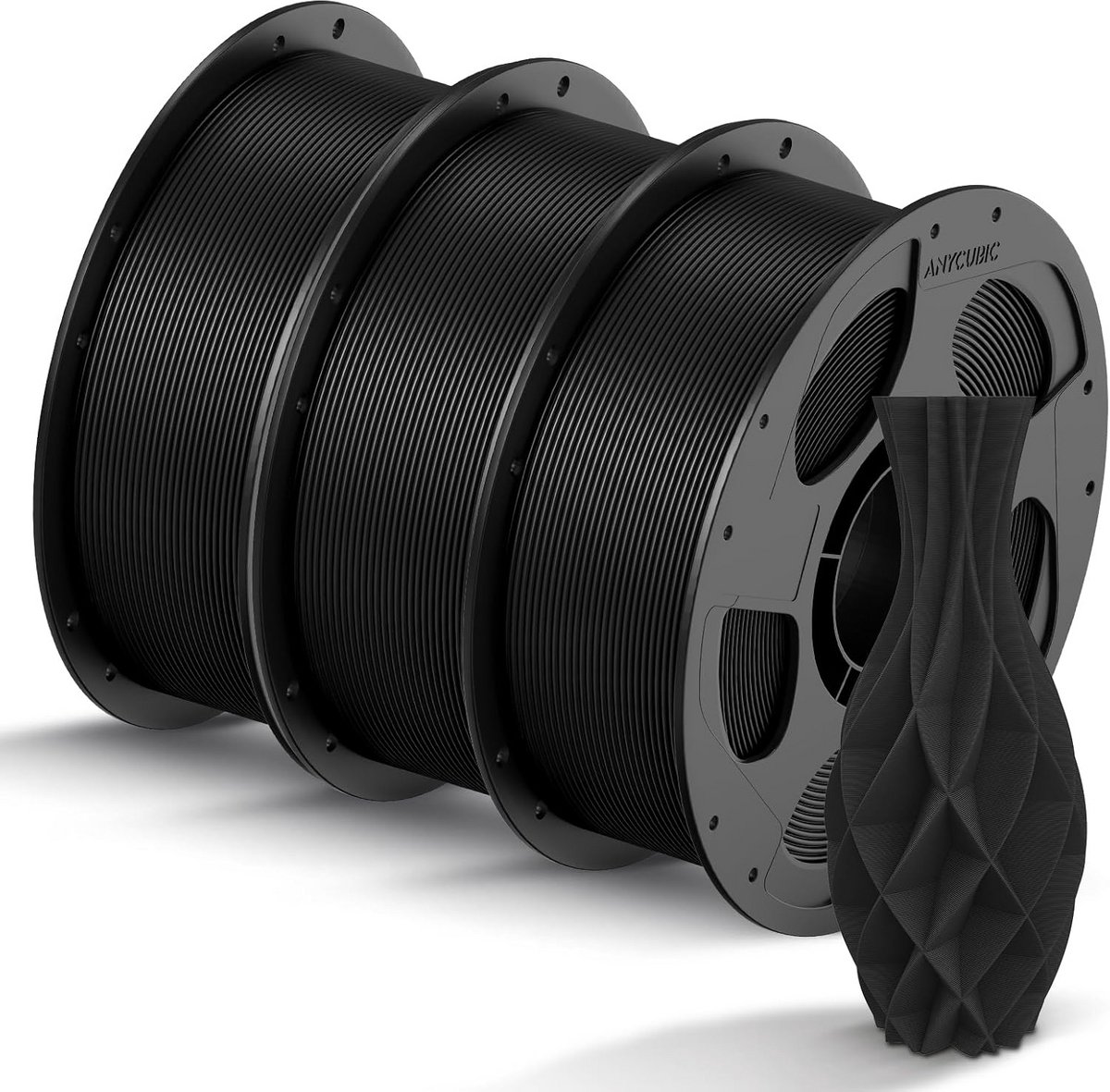 Hoogwaardig PLA Filament 1.75mm voor 3D-Printer - 3KG Zwart - Nauwkeurig & Duurzaam