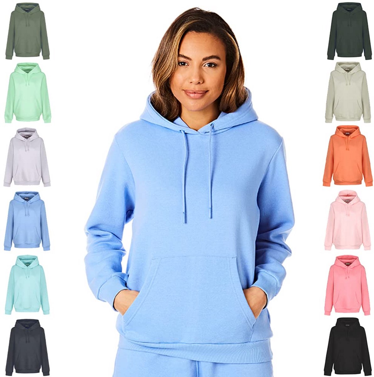 Dames Sweatshirt met Capuchon Super Zacht Pastel en Fel Kleurrijk
