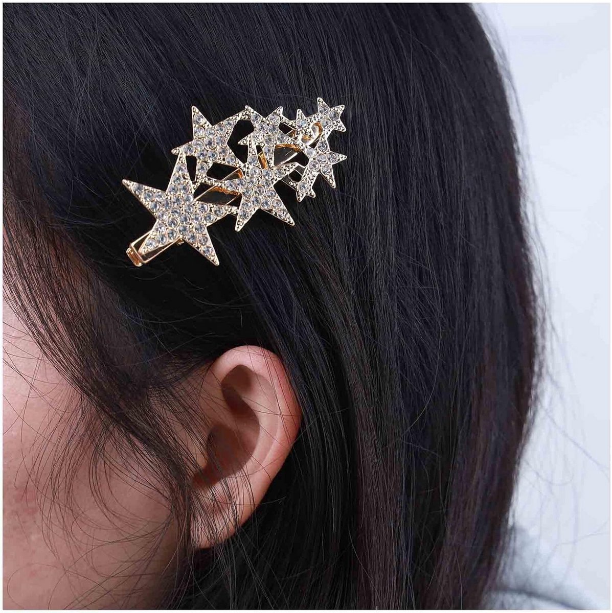 Gouden Kristallen Ster Haarspeld met Strass - Bruid Haaraccessoire voor Feest en Bruiloft