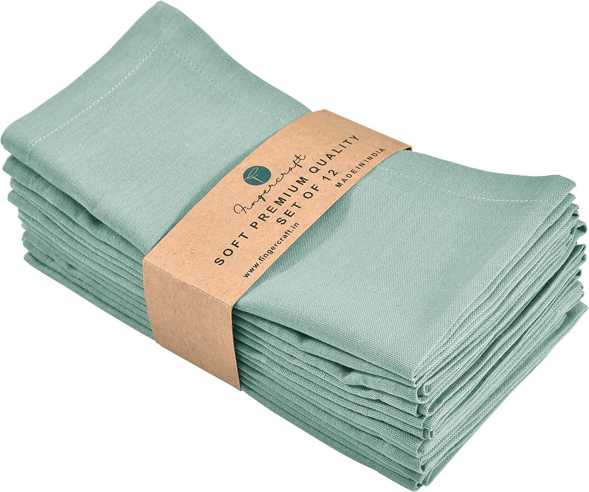 Set van 12 Katoenen Linnen Stoffen Servetten 30x30 cm - Premium Kwaliteit