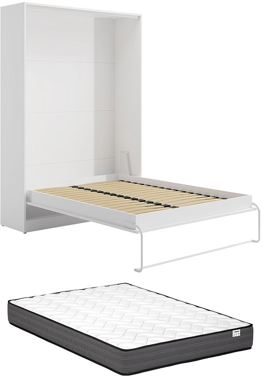 Vente-unique Bedkast hout wit 140 x 200 cm