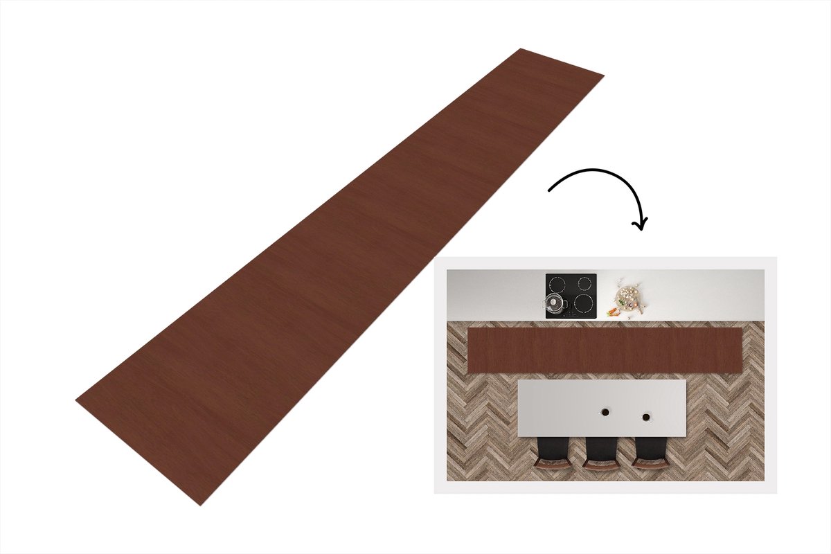 KitchenYeah Keukenloper 300x50 cm - Keukenmat vinyl Hout - Plank - Abstract - Patronen - Keukenmatten loper - Keuken vloerkleed tapijt