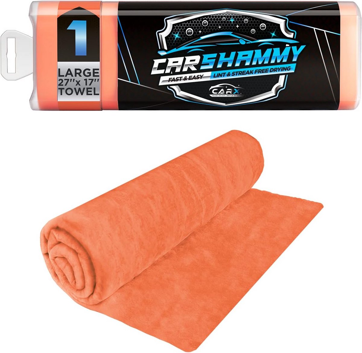 Super Absorberende Zeemdoek voor Auto - Krasvrij Drogen zonder Strepen (Oranje)