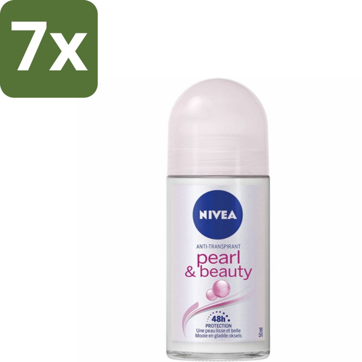Nivea – Deodorant Roller – Pearl & Beauty – 50 ml - Bulkverpakking - 7 stuks