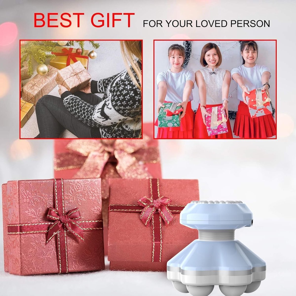 Mini Massageapparaat - Massage Apparaat - Massager - Elektrische Massager - Handmassage Apparaat - Nekmassage Apparaat - Rugmassage Apparaat - Lichaamsmassage - 10 cm - Blauw thumbnail 3