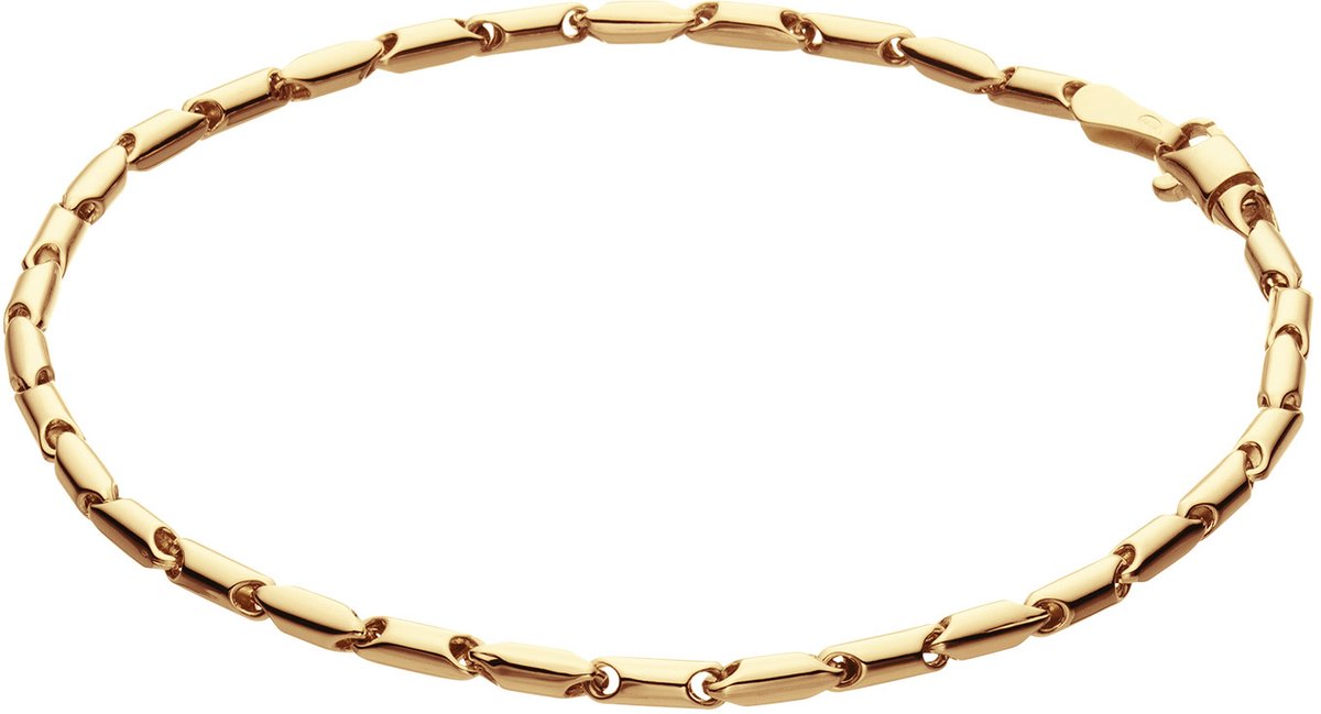 Glow 204.1469.20 Dames Armband - Schakelarmband - Sieraad - 14 Karaat Goud - Fantasie - 20 cm lang