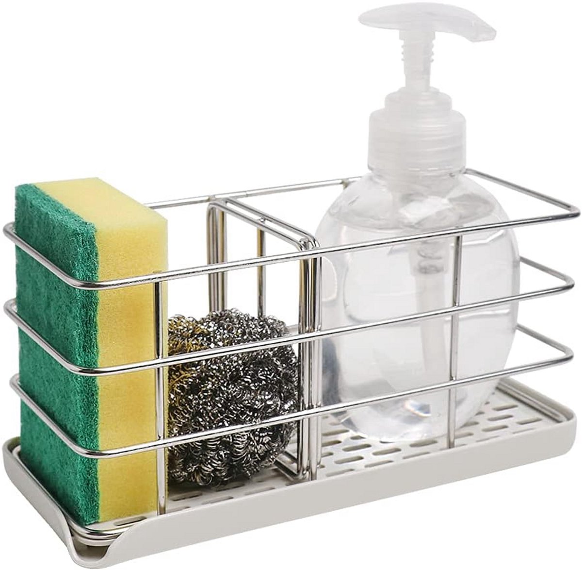 RVS Sponshouder & Afdruiprek voor Keuken Wastafel - Aanrecht & Muur Montage