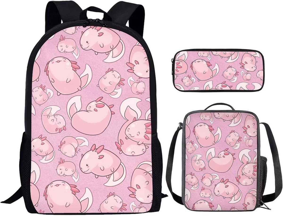 3-Delige Schooldraagtas Set voor Kinderen: Rugzak, Lunchtas en Etui