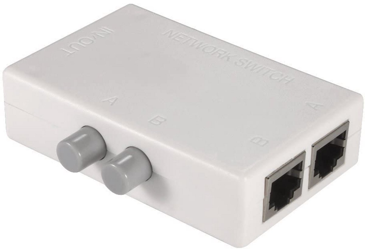 Netwerk Switch 2-Poorten RJ45 UTP LAN Kabel Splitter voor Thuis en Kantoor
