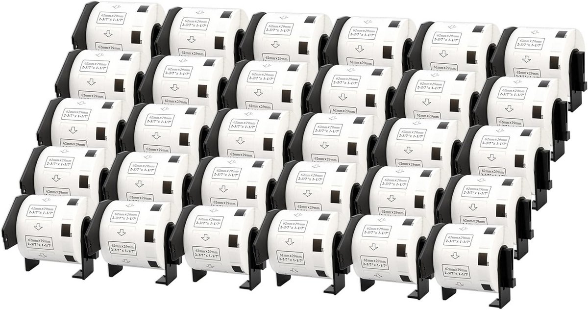 30 Rollen Adresetiketten 29x62mm voor P-Touch Labelprinters - 800 Labels per Rol