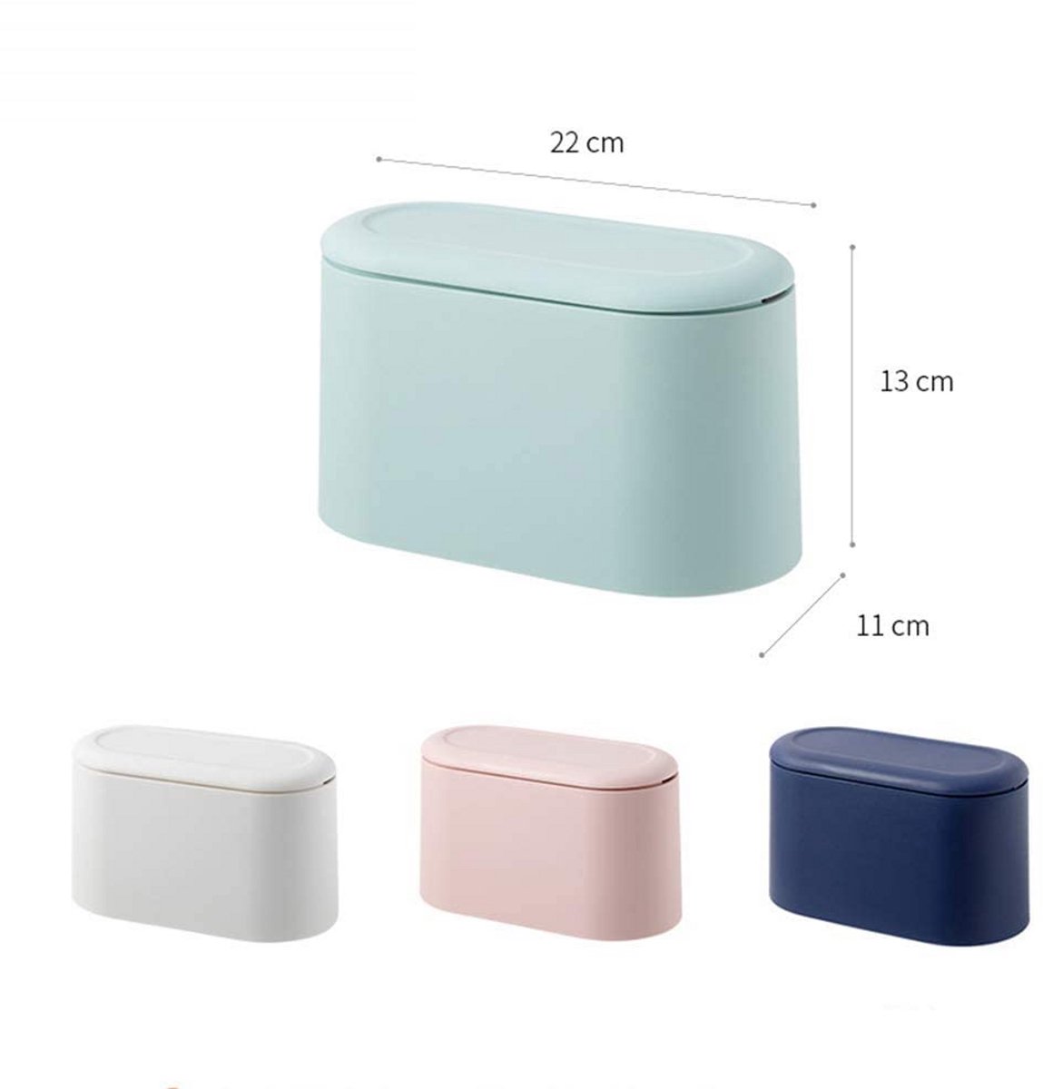 Mini Prullenbak met Drukdeksel voor Bureau en Tafel - Compacte Afvalbak 2L voor Kantoor, Slaapkamer en Thuis