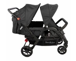 Familidoo Lidoo City BB H4E Buggy 4 zits Geschikt voor 2 newborn baby's - Compact (79 cm) -inclusief regenhoes - Perfect voor Gastouders & Kinderdagverblijven- Full Black