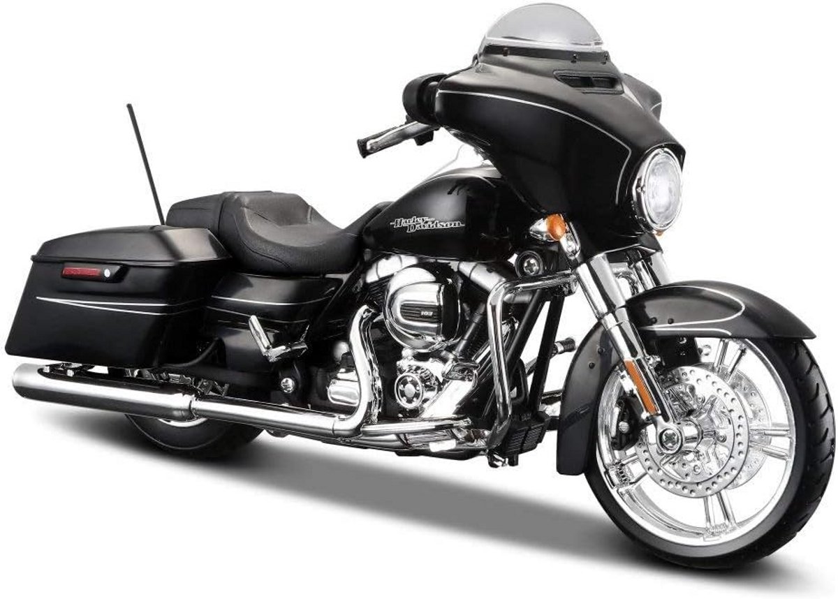 Gedetailleerd Motorfiets Model 1:12 - Street Glide Special - Zwart - Met Stuur- en Wielbeweging