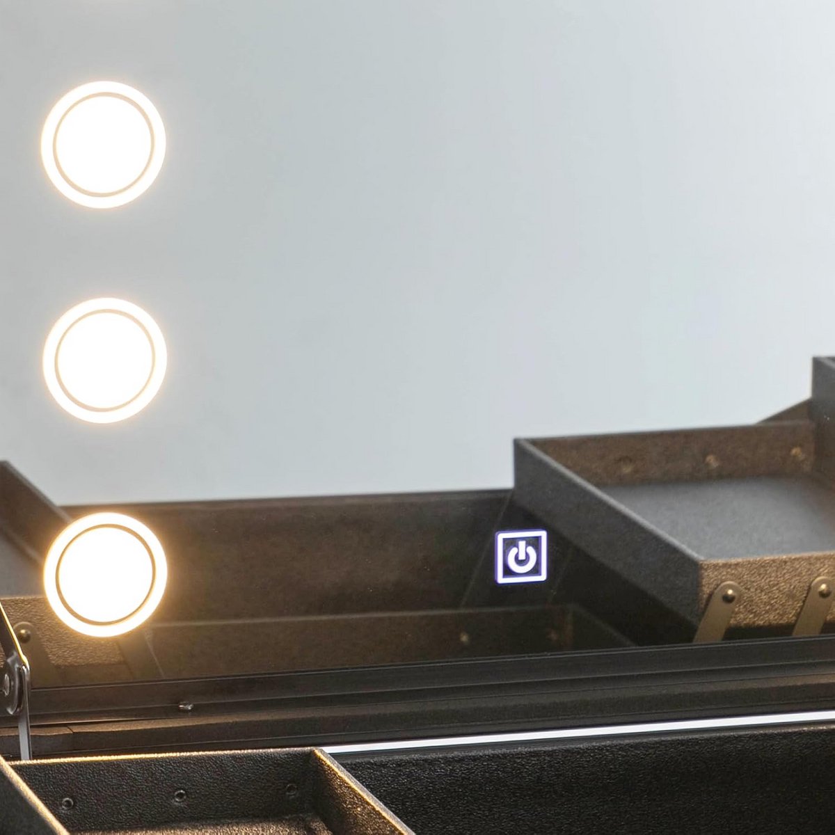 Grote Verlichte Make-up Trolley met Spiegel en Wielen - Professionele Reis Koffer