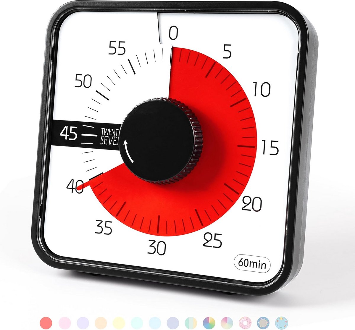 Grote Visuele Afteltimer 60 Minuten - 19 cm Mechanisch met Luid Alarm