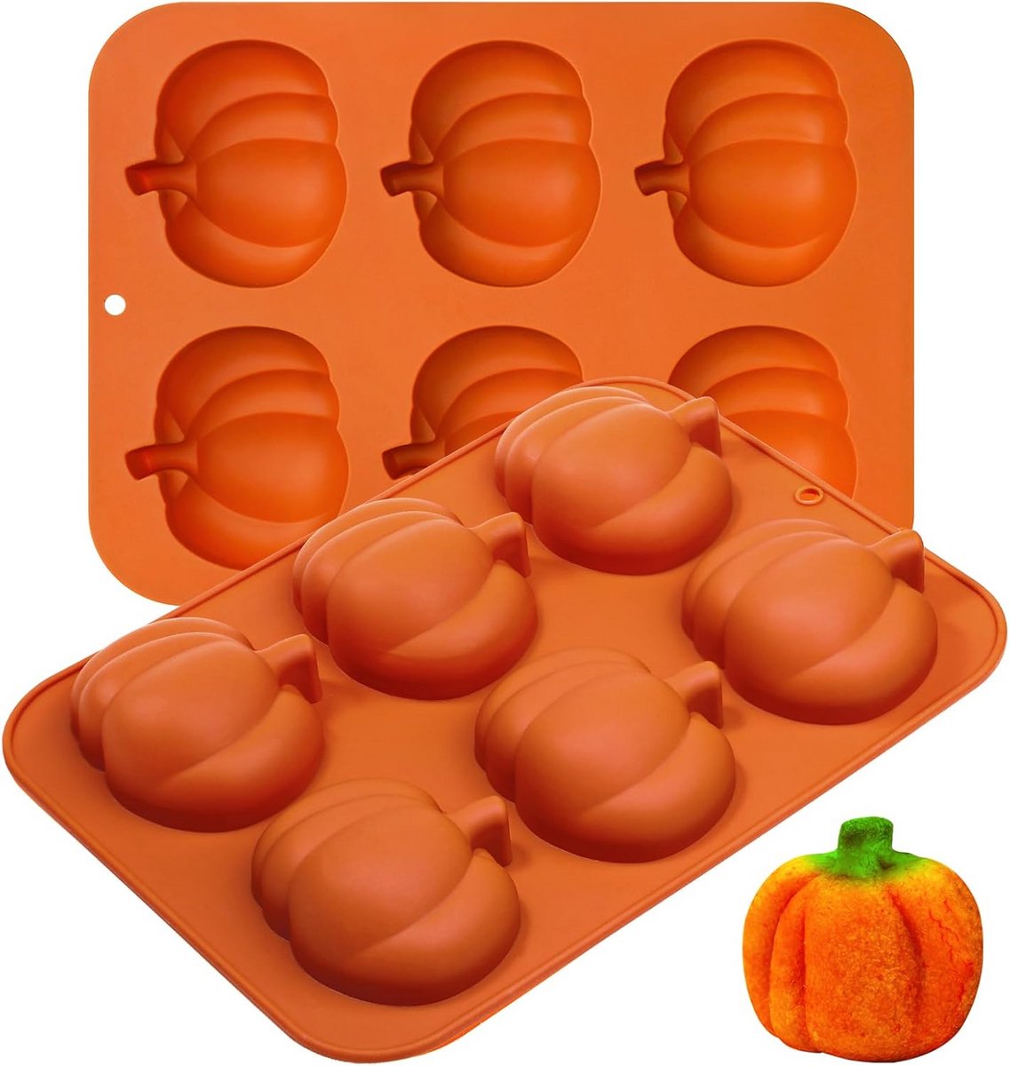 2x Pompoen Siliconen Bakvorm - Flexibele Mal voor Cake, Pudding en Muffin