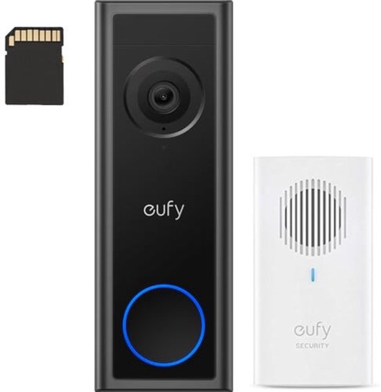 eufy Video Doorbell C31 + Chime - Voordeelbundel-2K FHD - Eenvoudige installatie - Snel verwisselbare batterij - Live videogesprek - 24/7 opname - Mens- en bewegingsdetectie - Compatibel met HomeBase S380 - Geen abonnementskosten