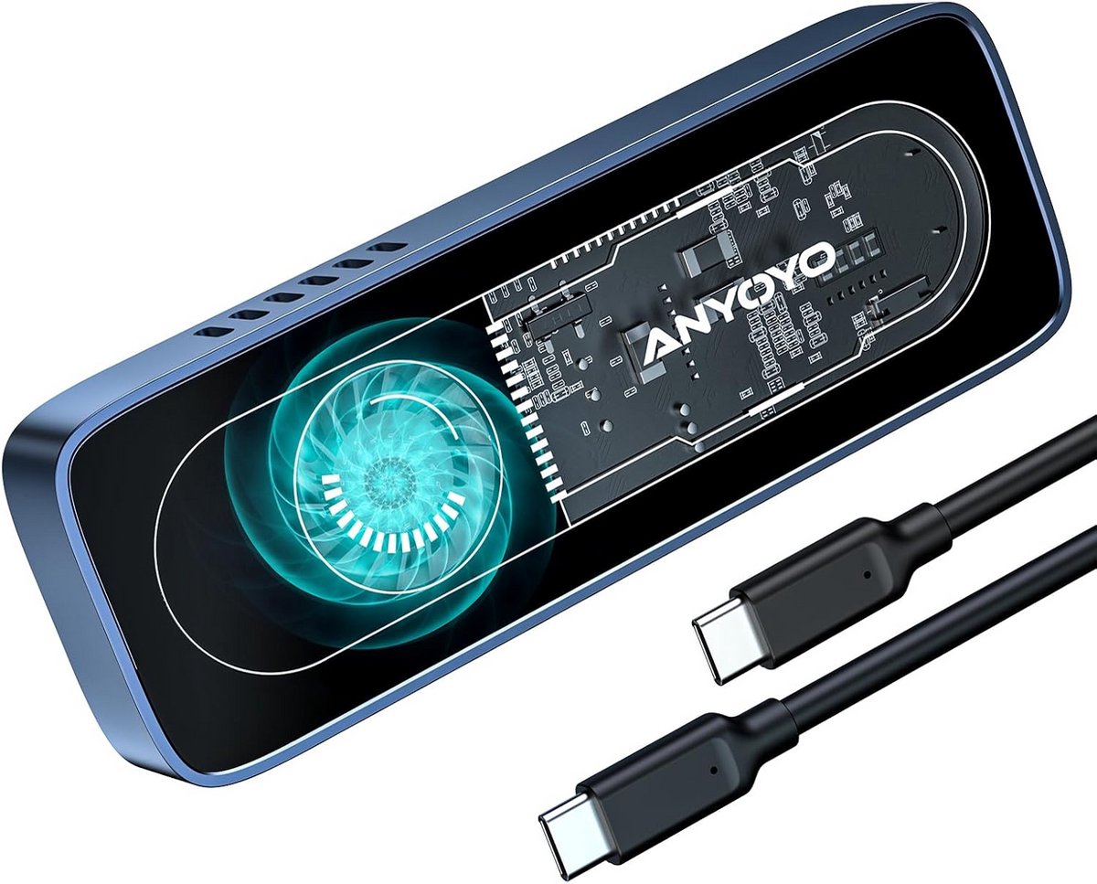 Snelle Externe NVMe M.2 SSD Behuizing met Koelventilator USB 3.2 Gen 2