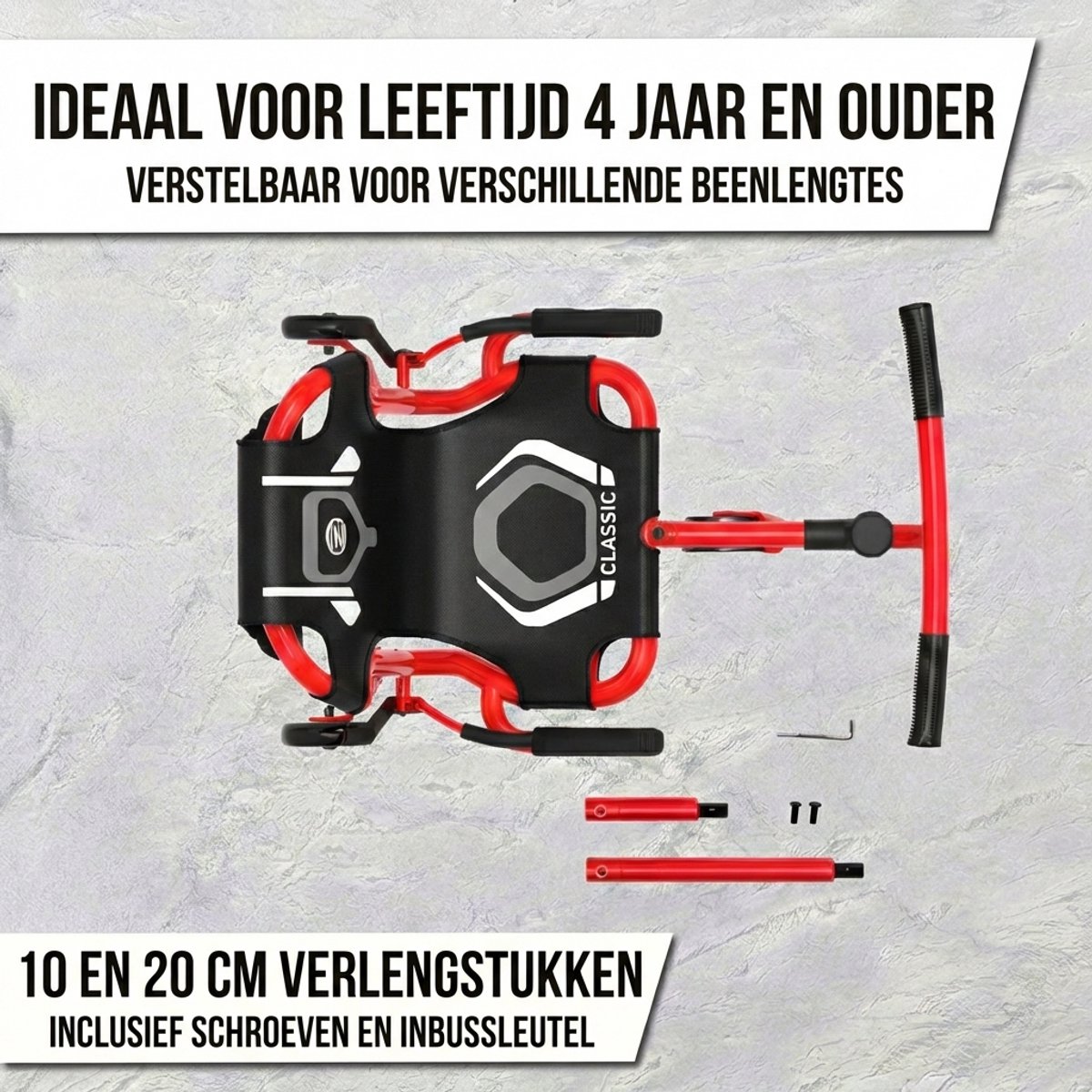 EzyRoller Classic X skelter - Waveroller voor kinderen 4 tot 14 jaar of 99 tot 137 cm - Verstelbare driewieler - Zwart — afbeelding 11