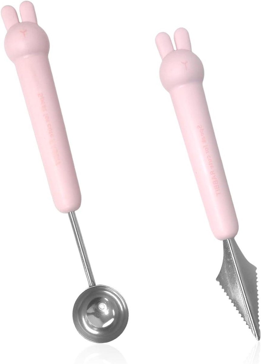 Set van 2 RVS keukengereedschap voor fruit en ijs - handig kookaccessoire