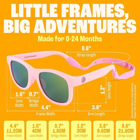 Babysunnies Barbie Roze Gepolariseerde Babyzonnebril met Bandje 0-24 Maanden van Merkloos — afbeelding 4