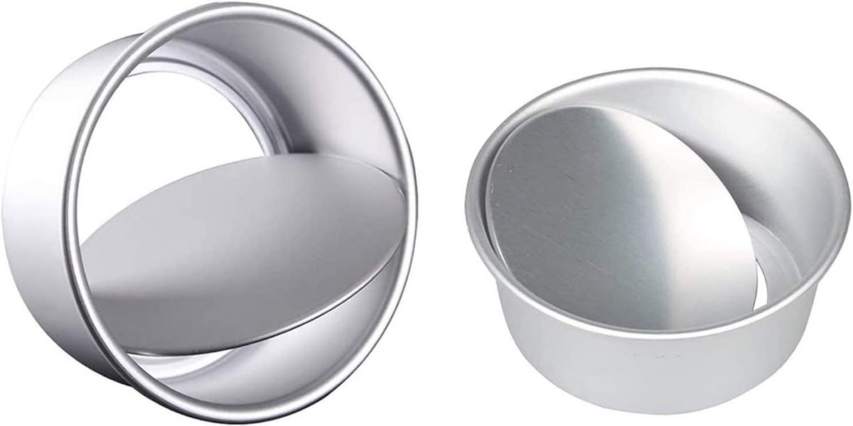 Ronde Springvormen Set voor Bakken, 2 Stuks Aluminium met Verwijderbare Bodem