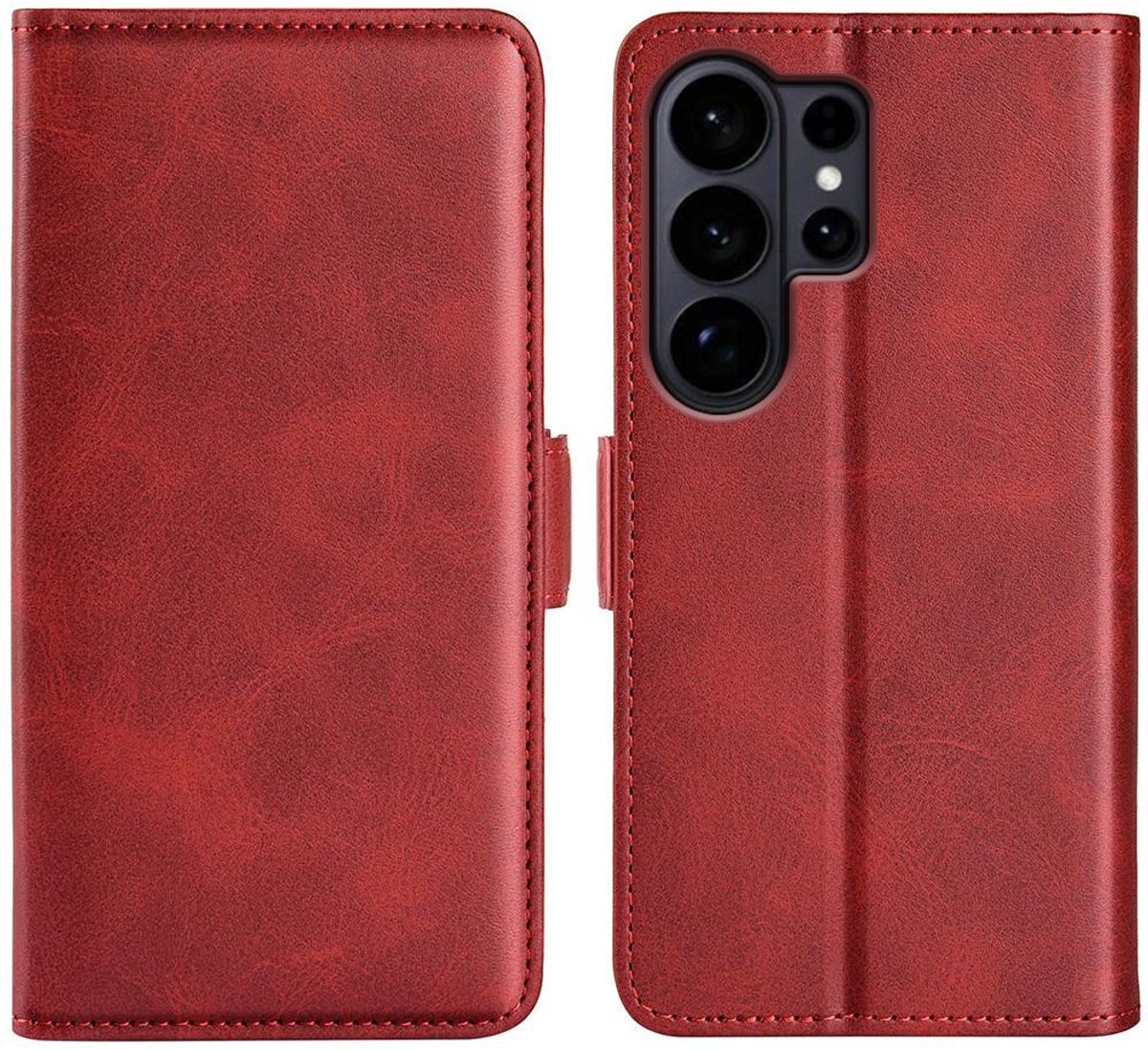 Mobigear Telefoonhoesje geschikt voor Samsung Galaxy S26 Ultra Hoesje | Mobigear Slim Magnet Bookcase Portemonnee | Pasjeshouder voor 3 Pasjes | Telefoonhoesje voor Pinpas / OV Kaart / Rijbewijs - Rood