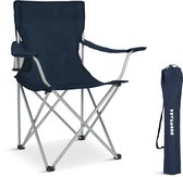 TRVLMORE Campingstoel - Opvouwbaar - 120KG Draagvermogen - Incl. Draagtas - Klapstoel - Visstoel - Kampeerstoel - Vouwstoel - Blauw