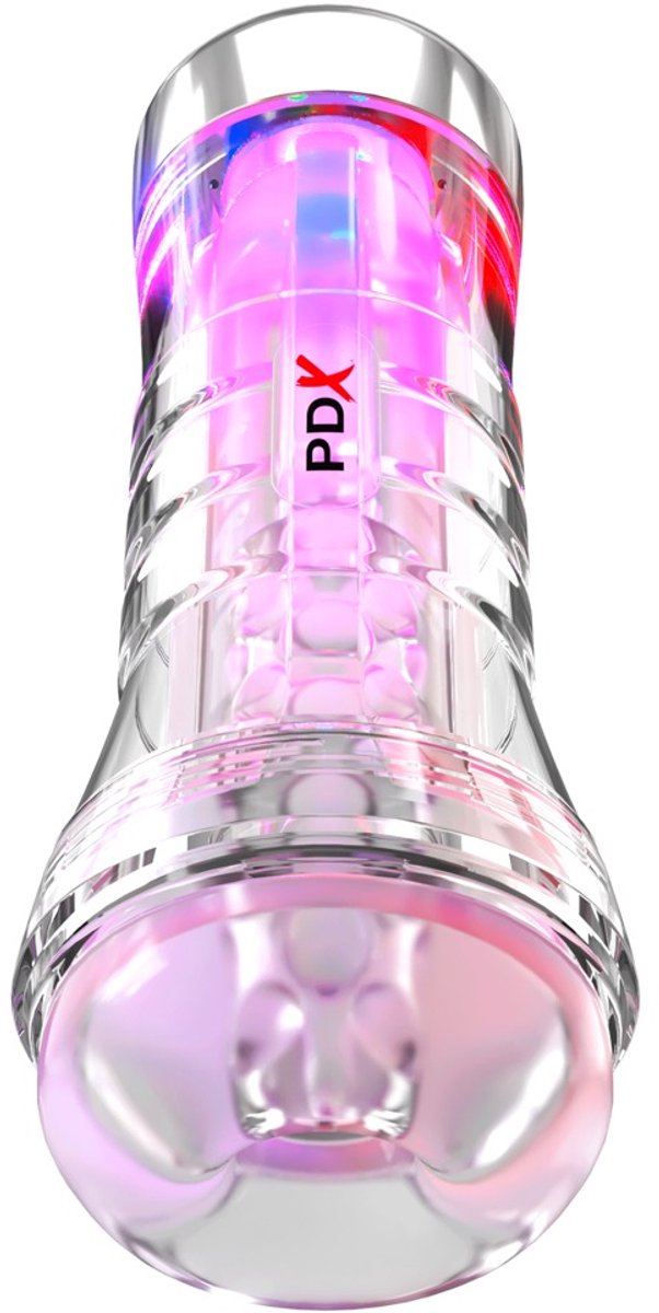 PDX ELITE Viewtube - Masturbator - XXL Transparant met LED-verlichting - Instelbare Zuigkracht - 27,3 cm