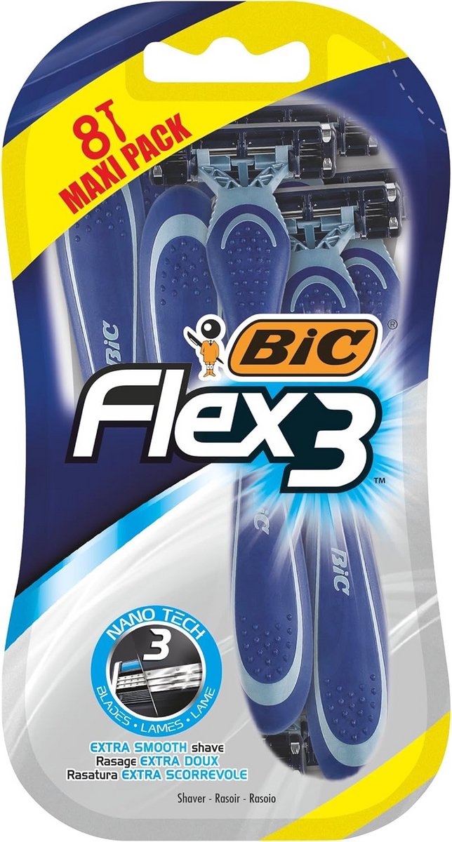 Scheermes Heren Flexibel 3-Blads Systeem voor Dicht en Comfortabel Scheren (8 Stuks)