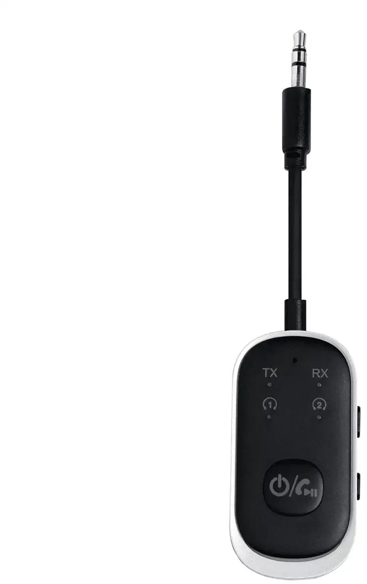 Scapade AirPro Bluetooth Transmitter – Ondersteunt Zender en Ontvanger Modi – Verbindt Met Twee Bluetooth Apparaten Tegelijk – Draadloos Bereik Tot 10 Meter - Zwart