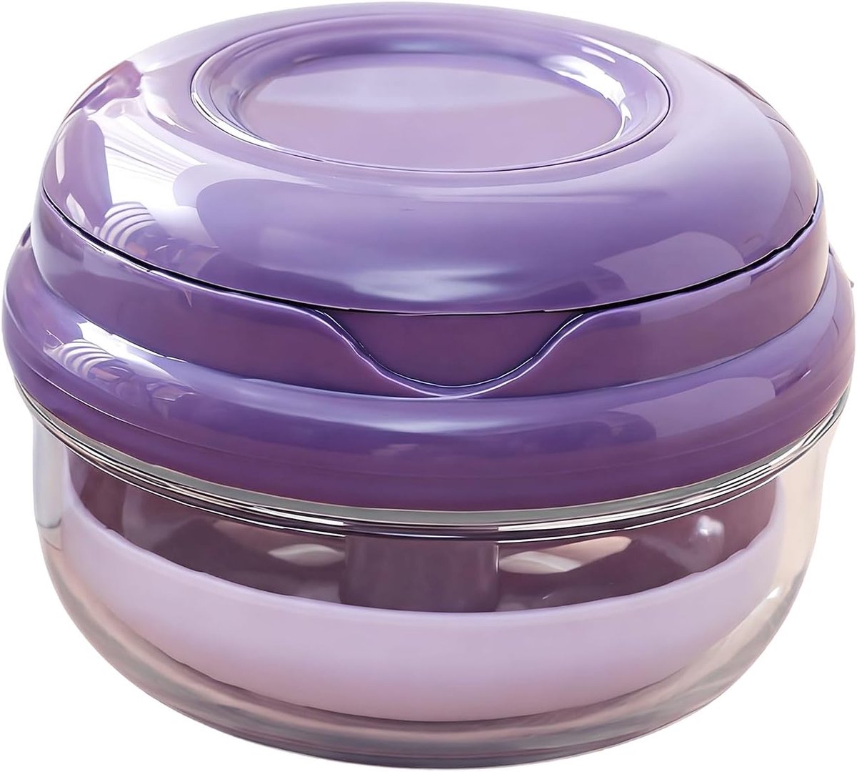 Prothese Opbergdoos - Kunstgebit Houder - Reiniging en Opslag - Vaatwasserbestendig - Compact Formaat - Violet en Beige