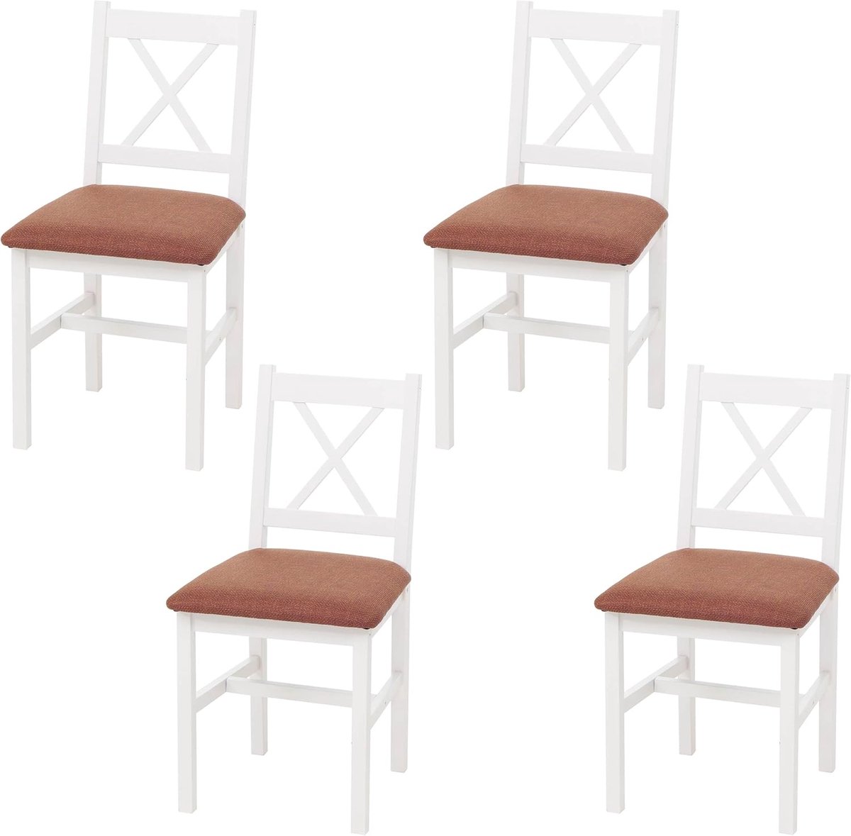 Set eetkamerstoelen - Keukenstoelen landelijk - Gezellig tafelen - Massief houten frame -
